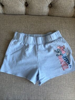 Disney Light Blue Stitch & Angel Girls Shorts